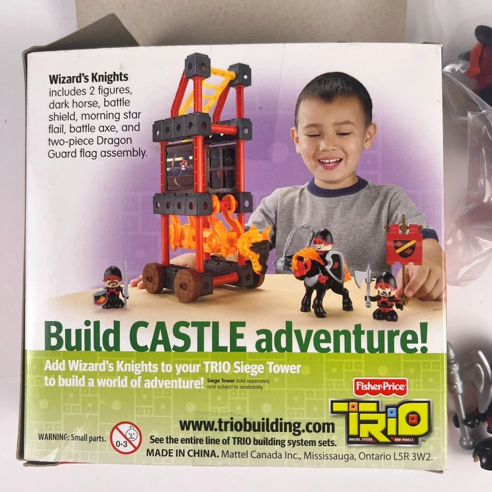 Fisher-Price TRIO Wizard's Knights Set Figures Horse Weapons V2506 Easy to Build